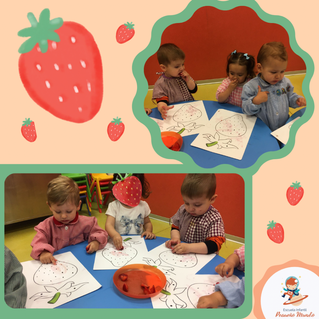 pintando y comiendo fresas